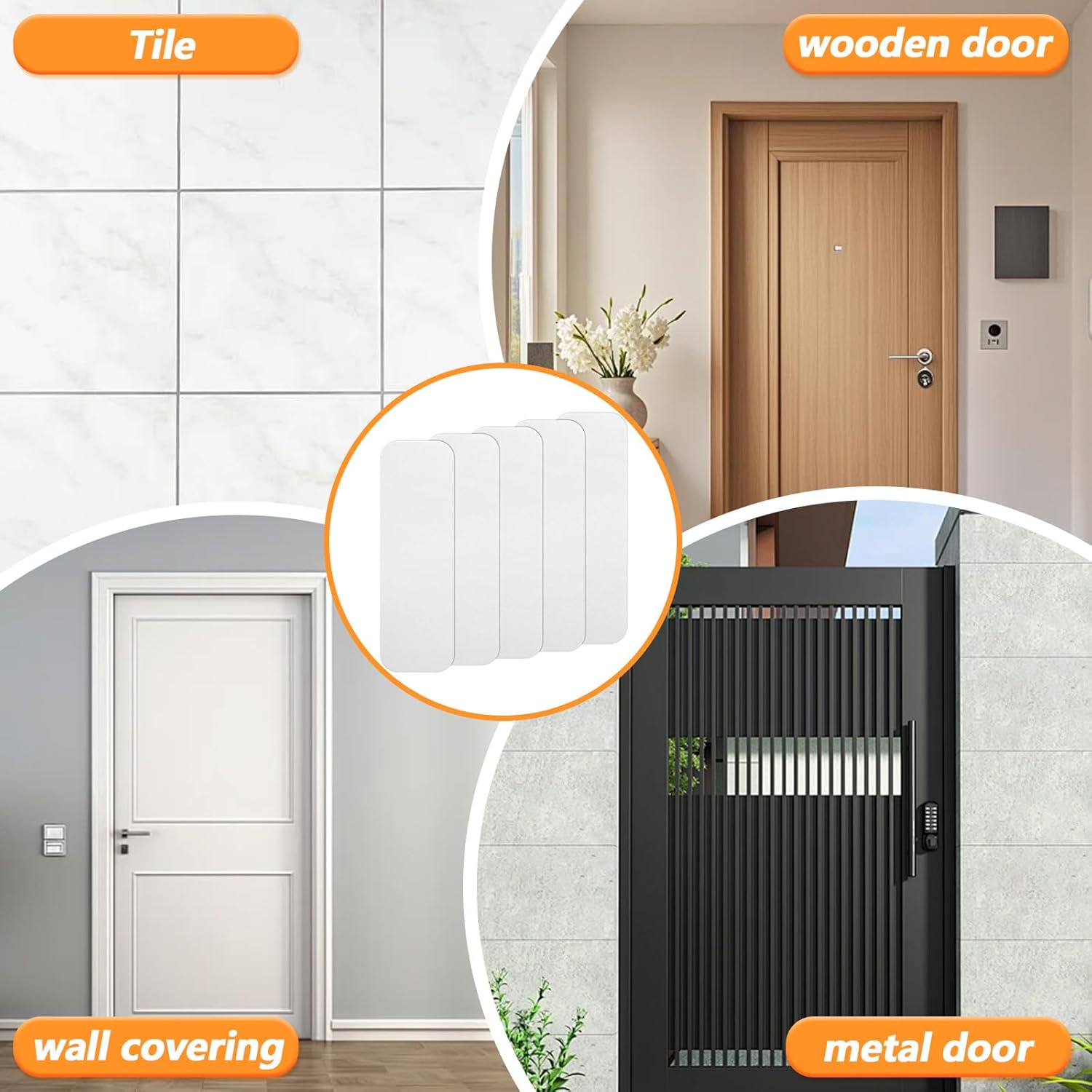 Pack of 5 Double-Sided Doorbell Holder, Adhesive Pads, Self-Adhesive Double-Sided Adhesive Tape, Doorbell Accessories for Video Doorbell