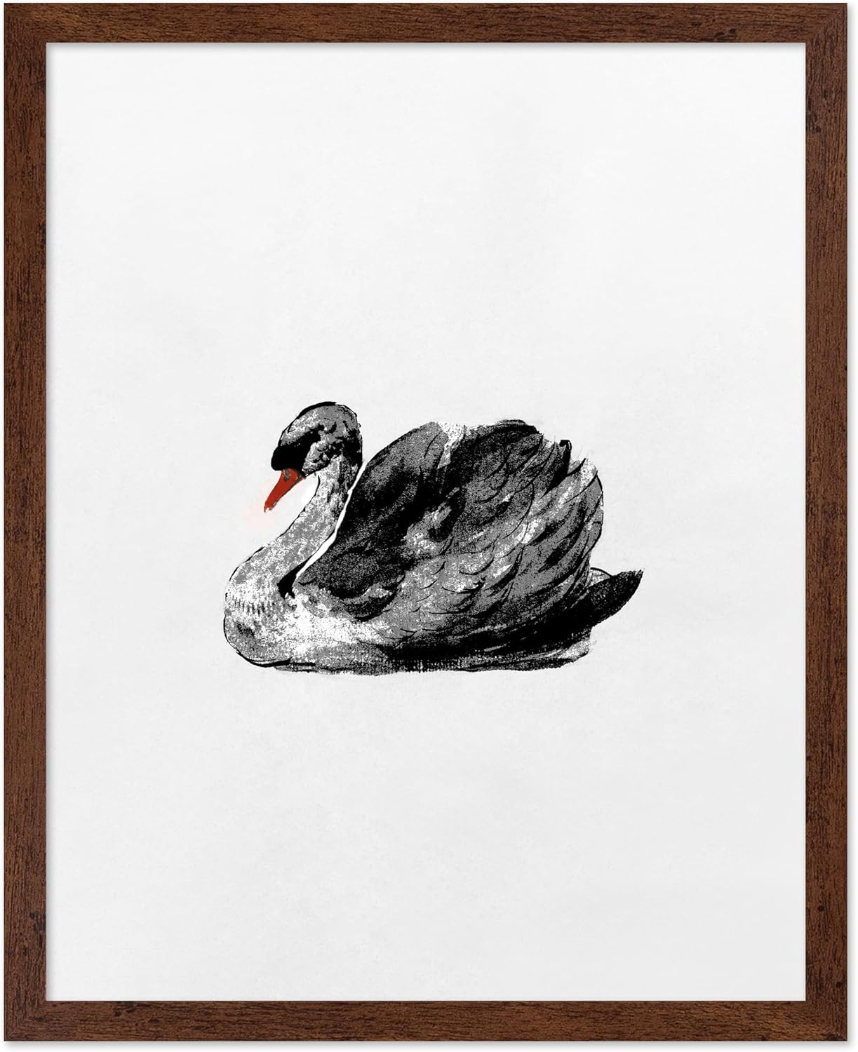 Poster Master Vintage Mute Swan Poster - Retro White Swan Print - Bird Art - Minimal Art - Gift for Men, Women & Animal Lover - Decor for Kids Room, Bedroom or Living Room - 8x10 UNFRAMED Wall Art
