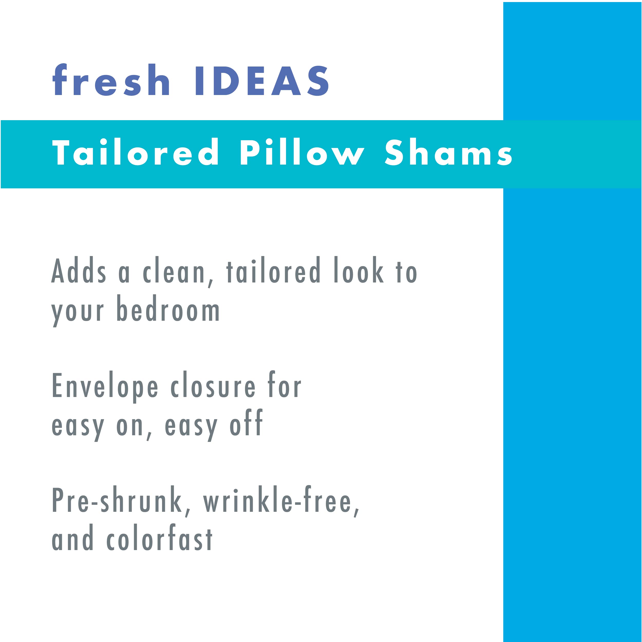 FRESH IDEAS Poplin Tailored 2-Pack Pillow Sham, Standard, Black, Model: FRE20102BLAC07, 66 x 51 cm (Pack of 1) - Image 3