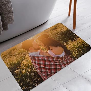 Custom Rug Personalized Decor Mat 19.5x31.5 inch, Customize Your Own Picture and Print Text, Modern Carpet for Home Decoration Area Rug White