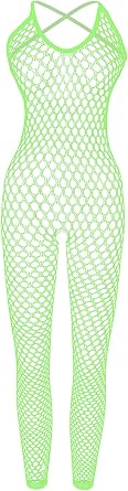 XIUSEMY Women Sexy Lingerie Full Body Bodysuits V Neck Nightwear | Mesh Fishnet BodyStockings Bikini Cover up Cool Outfits One Size
