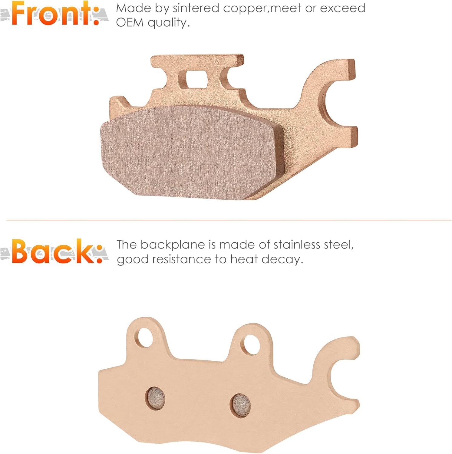 Front & Rear Sintered Brake Pads Set for Yamaha Raptor 700, 700R, Raptor 700 SE 2006, 2007-2012, 3 sets Front and Rear Brake Pads