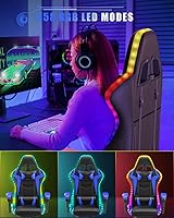 Vista 67 de Gaming Chair with RGB LED Lights, High Back Ergonomic Computer Gamer Chair with Headrest and Lumbar Support, Racing Style Reclining Game Chair for