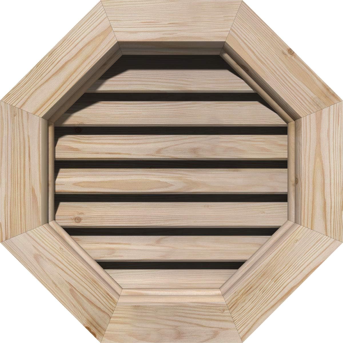 Ekena Millwork GVWOC12X1200SFUPI GVWOL12X2401SFPPI, 17W x 17H (Rough Opening: 12W x 12H), Pine, Unfinished