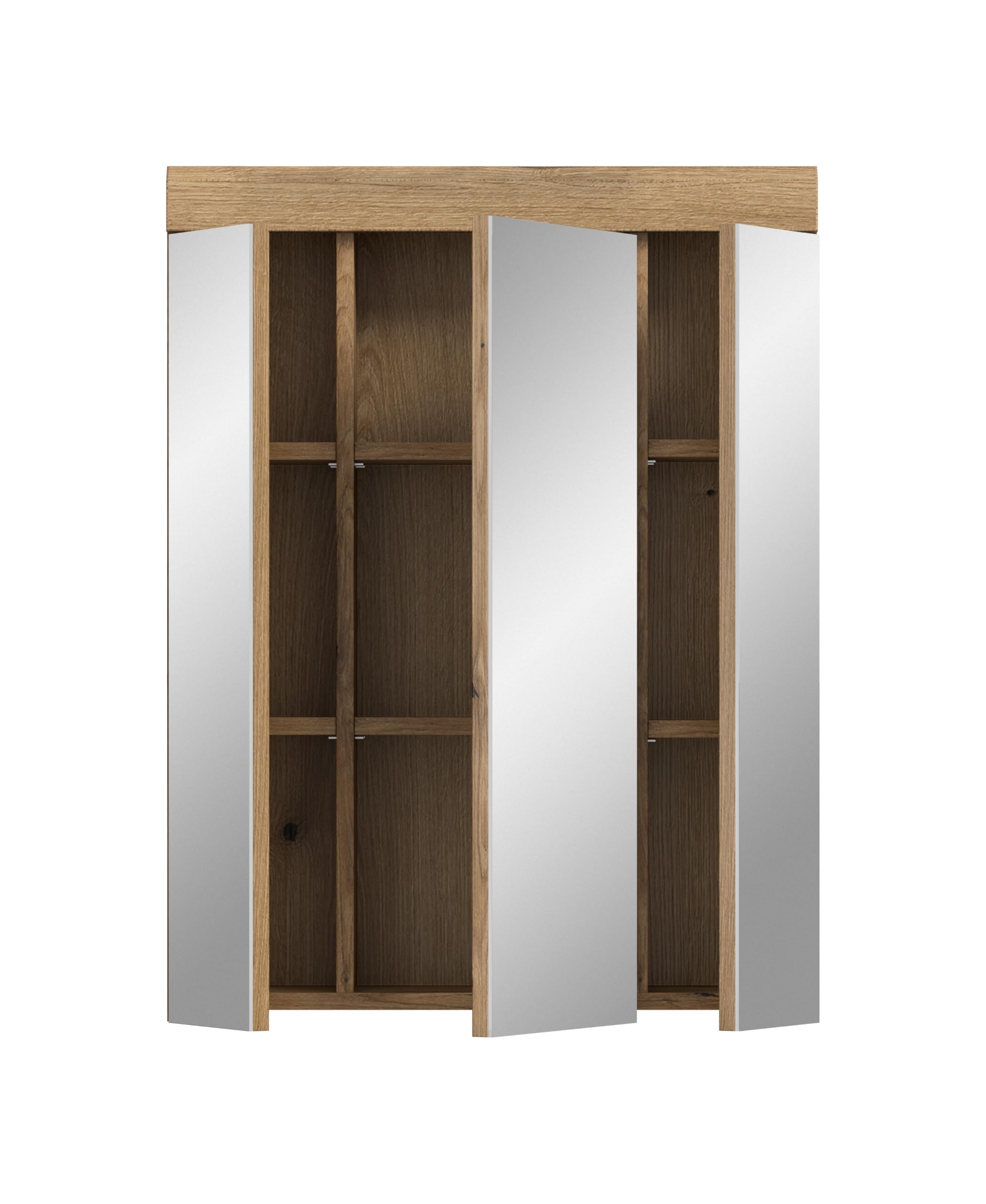 xonox.home – Spiegelschrank Scout 60x79x18 cm in Evoak Oak Nachbildung und einem Spiegelglas – Funktionaler Badspiegel mit Stauraum – klar – Bild 3