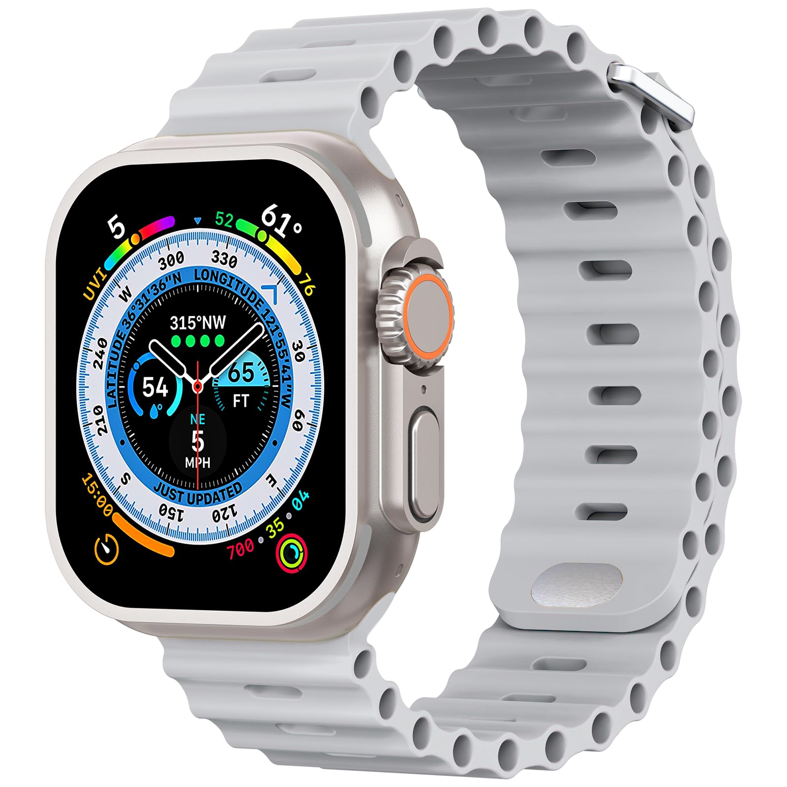 Compatible with Apple Watch Ocean Bands 38mm 40mm 41mm 42mm 44mm 45mm 46mm 49mm Soft Silicone Wristbands Replacement Strap for iWatch Ultra 2 Ultra SE Series 10 9 8 7 6 5 4 3 2 1 Women Men