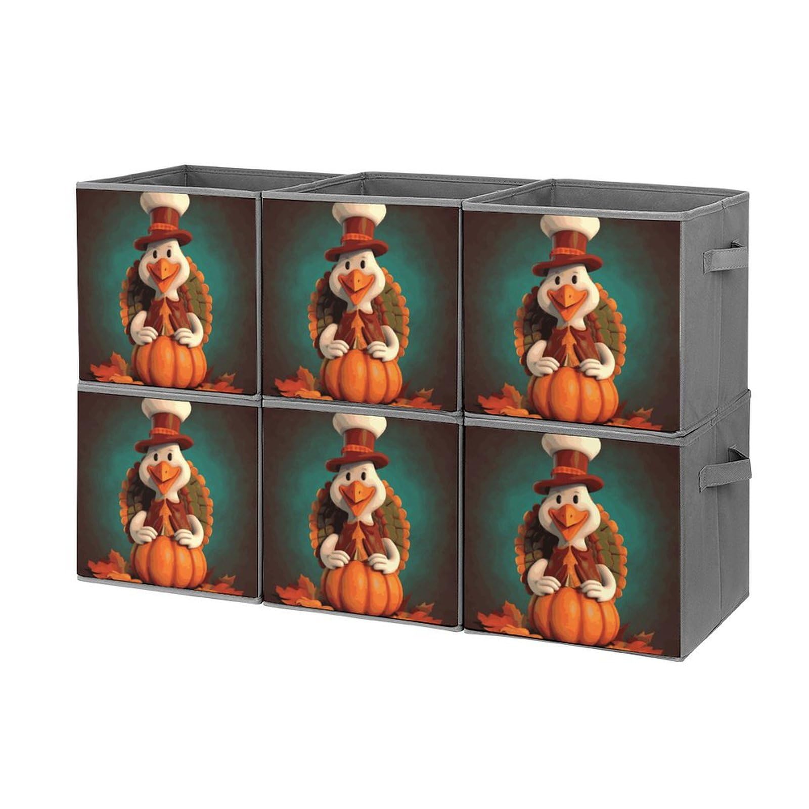 Bacs de rangement empilables Happy Thanksgiving et paniers pliables pour dressing