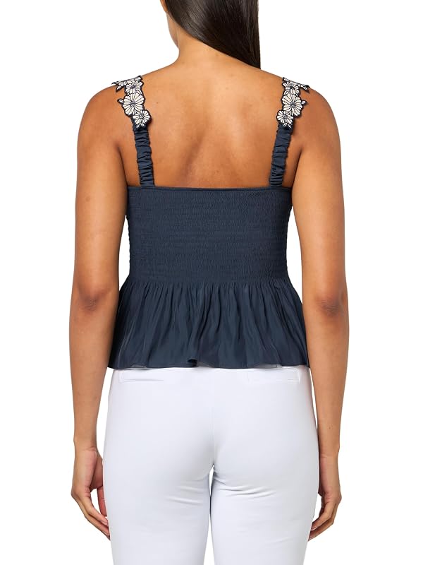 Ramy Brook Women's Giulia Smocked Sleeveless Top, Navy, S by Ramy Brook - Used condition - Image 2