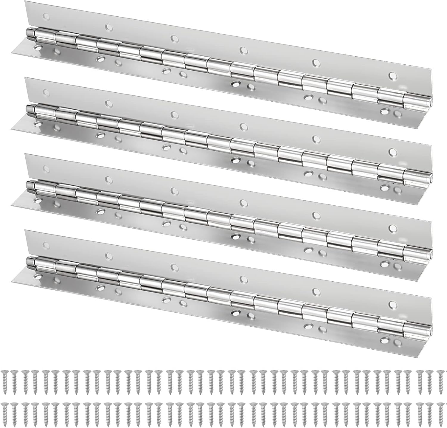Flat Black Cabinet Hinges Murtenze 6PCS 6 Inch Piano Hinges, Heavy Duty Continuous Hinge Folding Boat Hinges Black Cabinet Hinges 4 Pack