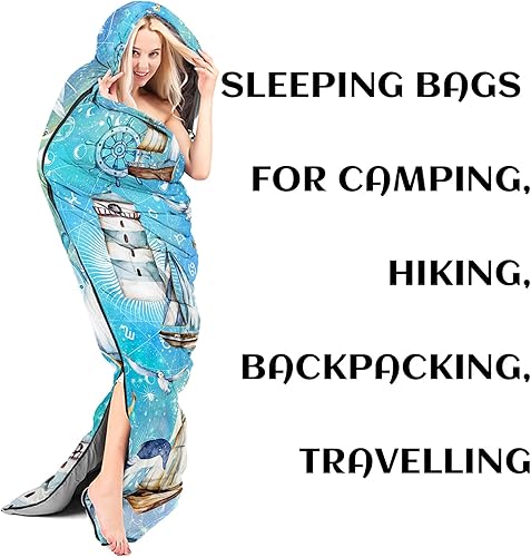 Miniatura 5 de Sacos de dormir para adultos y niños, camping, senderismo, mochileros, sacos de dormir de 3 estaciones de 0 a 25 grados para climas cálidos y fríos,