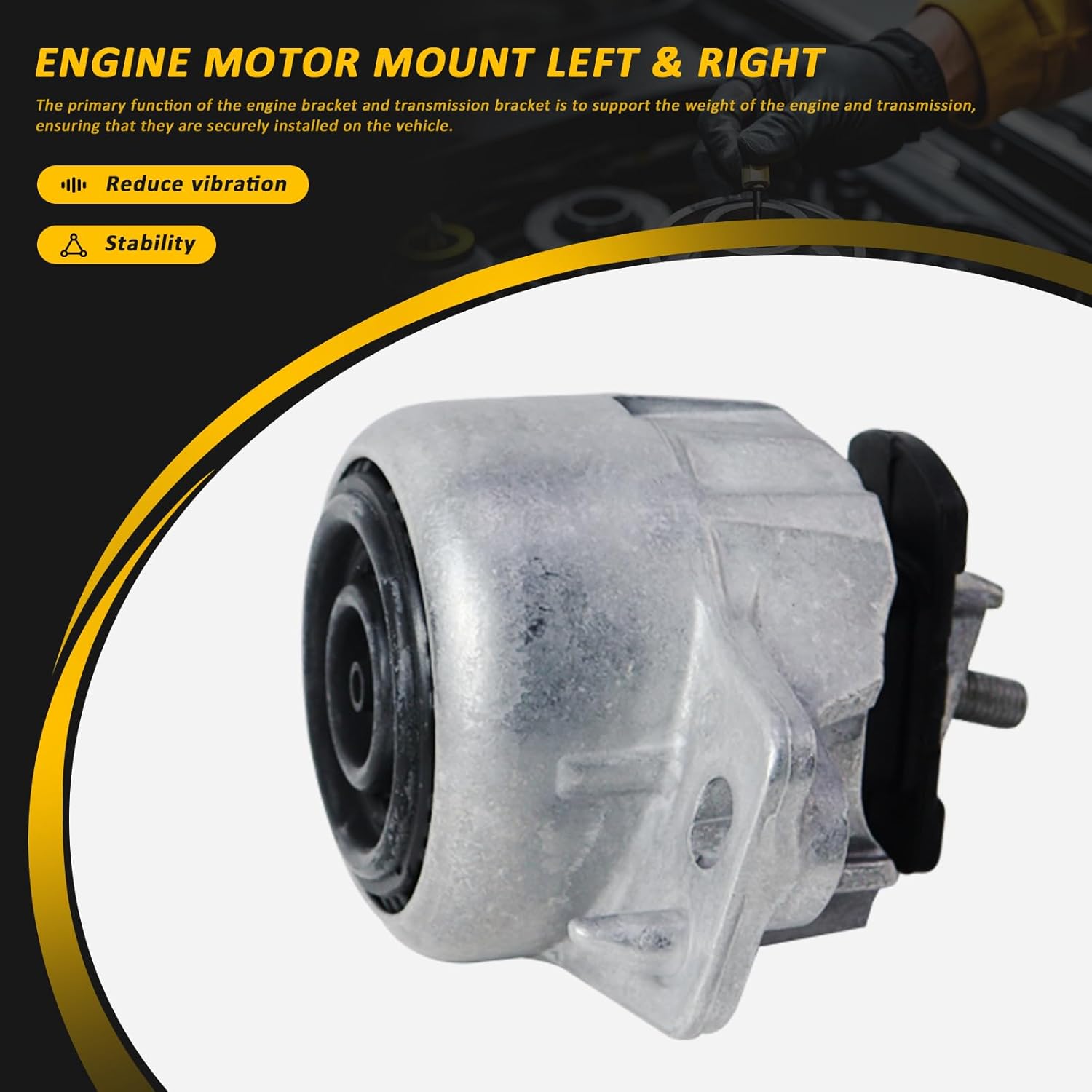 2PCS Engine Motor Mount Left & Right T4A1060 Compatible with 2017 2018 2019 2020 Jaguar F-Pace 3.0L V6 Replace# LR094225 LR094226