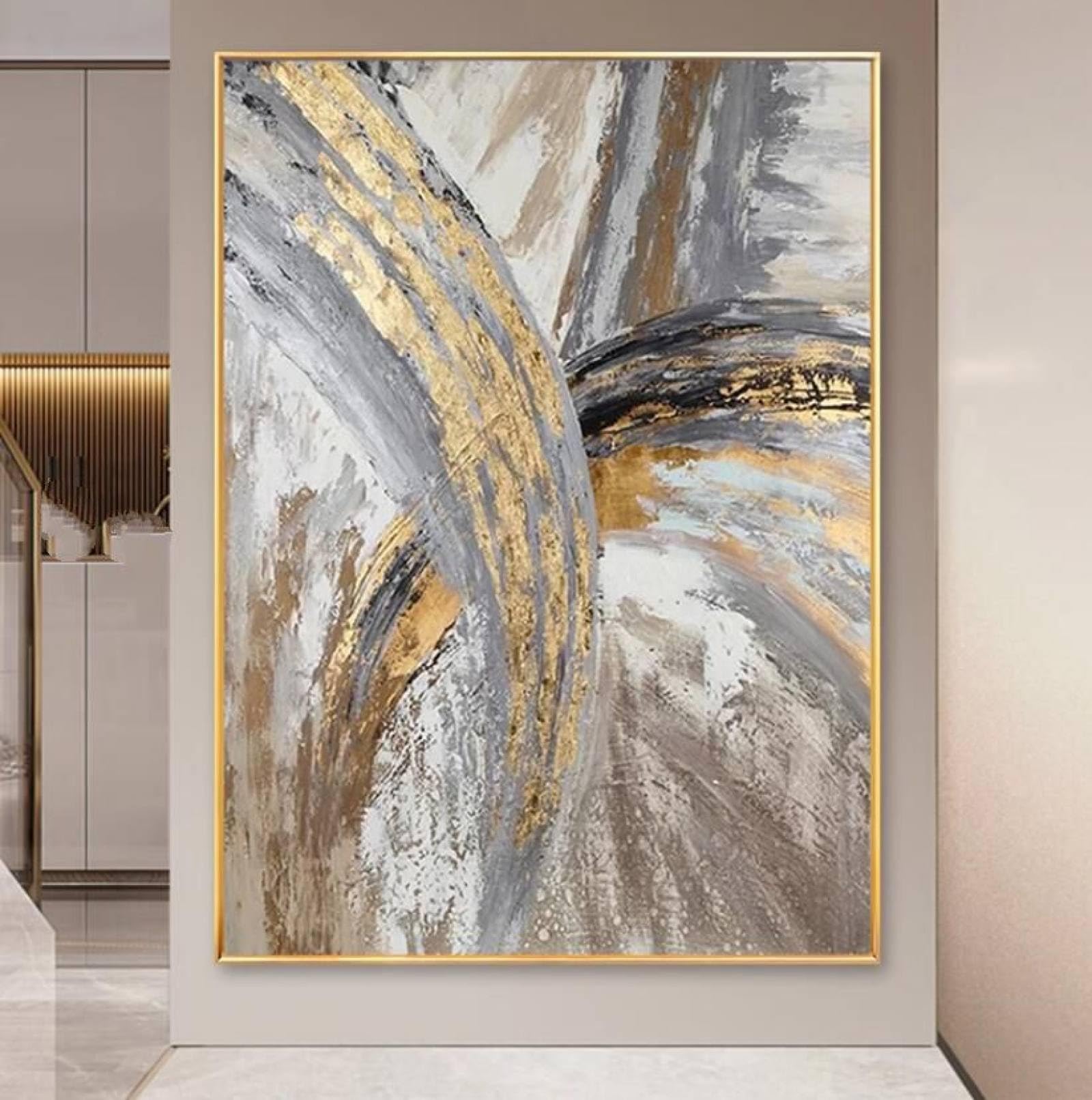 Peintures abstraites peintes à la main pour habiller un grand mur blanc vide
