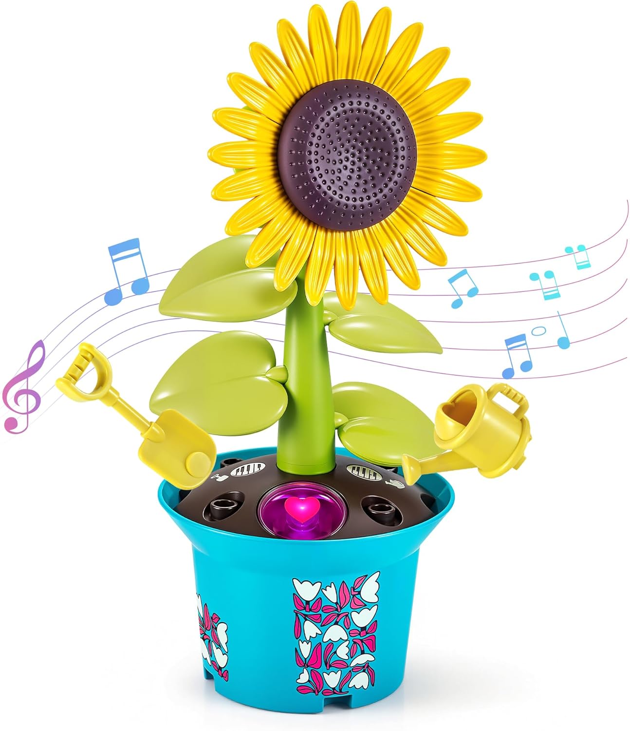 Flower Building Toy with Music, Flowers Botanical Plants Blocks Sets Kits, Halloween Birthday Thanksgiving Gift Ideas for Kid Girl Boy Child, Home Dorm Room Desk Decor, Ages 5 6 7 8, Sunflower