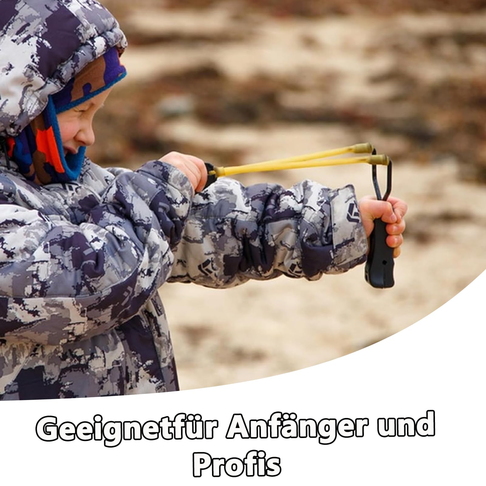 GERUI Schleuder Steinschleuder Zwille Set, inkl Tonkugeln | Schleuder für Outdoor Sportarten, Slingshot für Anfänger sowie Fortgeschrittene,Spielzeug für den Außenbereich