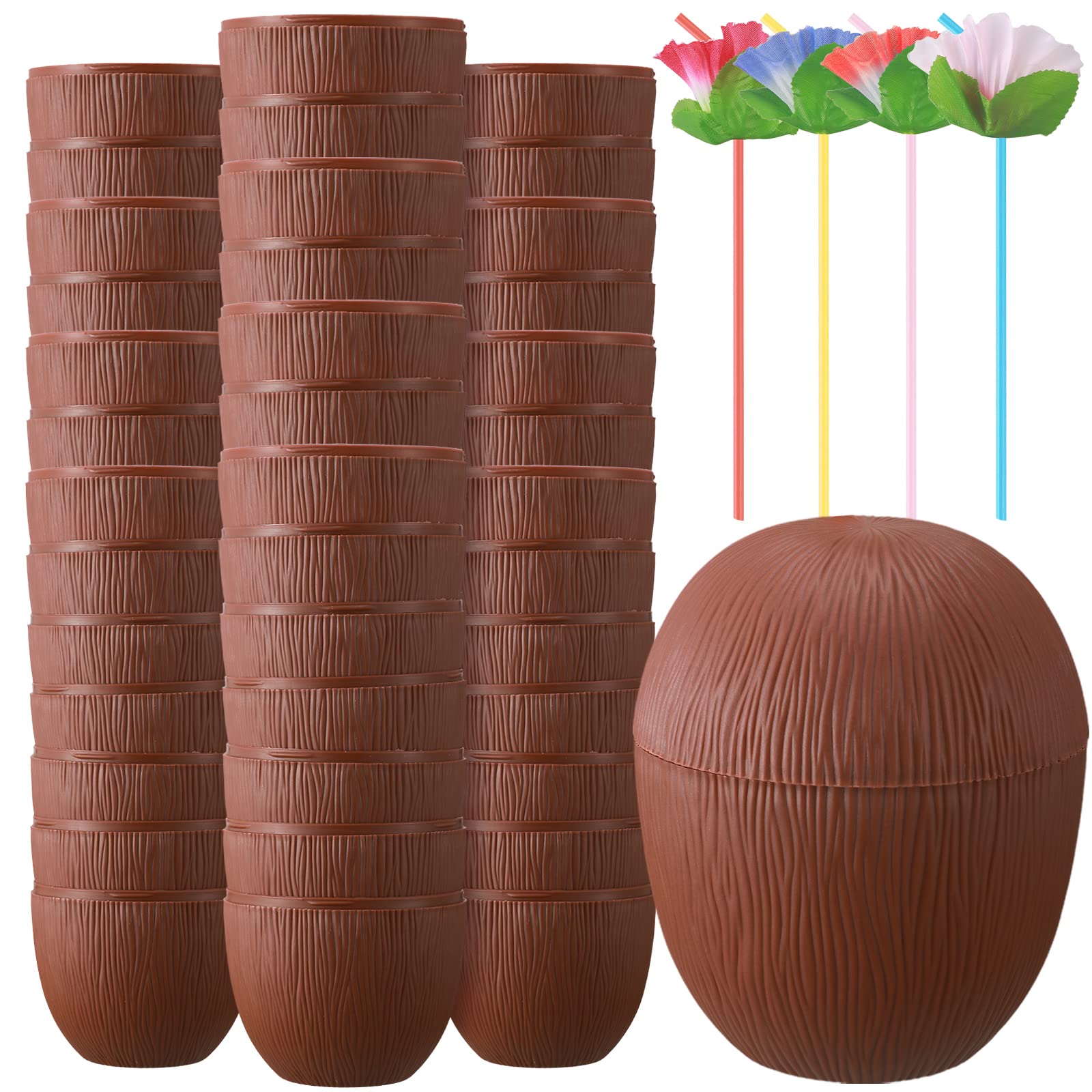 ABOOFAN 36 Cannucce Di Carta Hawaiian – Tema Tropicale, 3 Design (Tiki, Cocco, Ananas) Per Feste Estive
