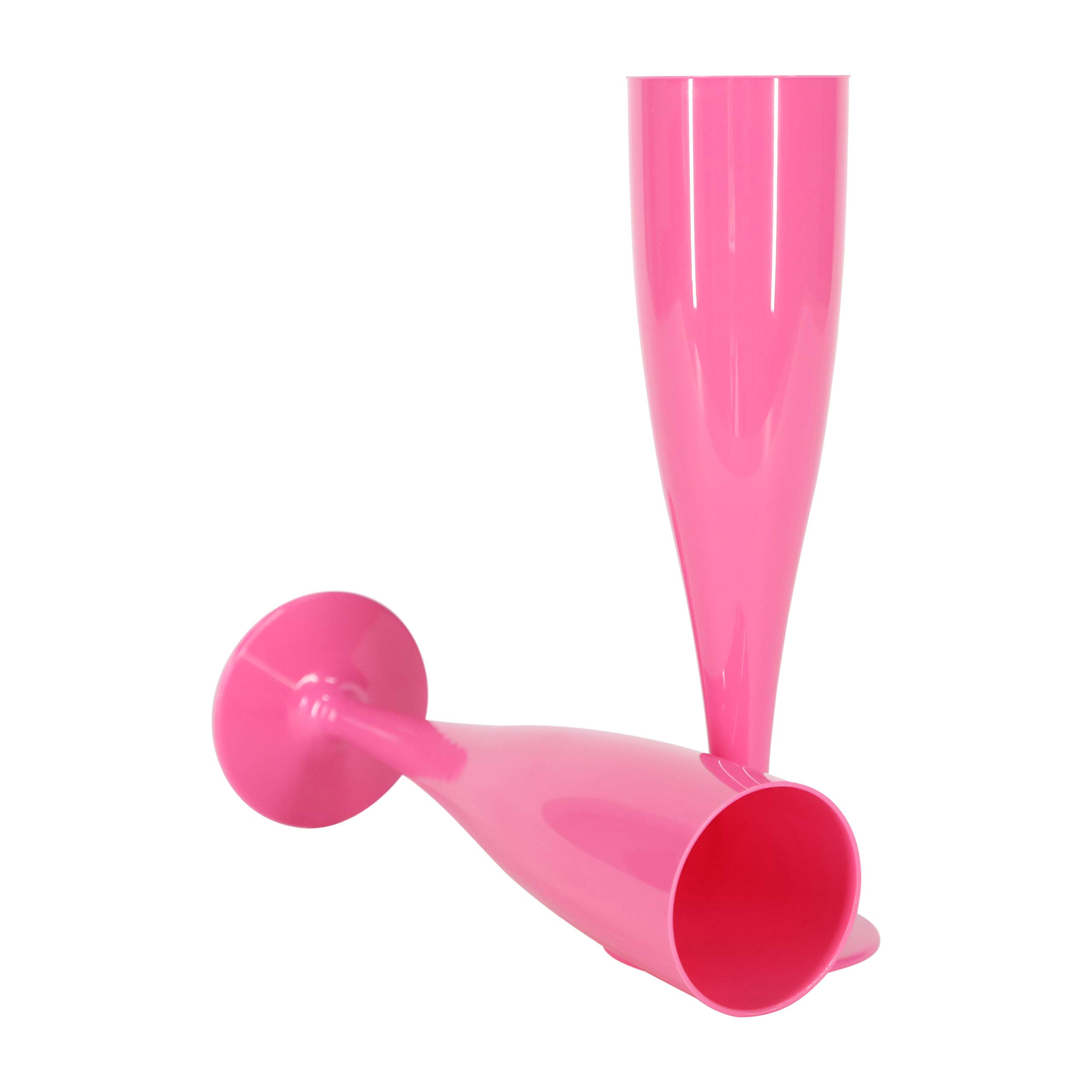 50 x copas de champán de plástico biodegradable rosa, 175 ml