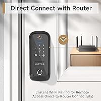 Vista 7 de 5 in 1 Smart Lock for Front Door, Keyless Entry Deadbolt with Camera & Doorbell, WiFi Secure Electronic Lock for Home, Fingerprint, Keypad, App