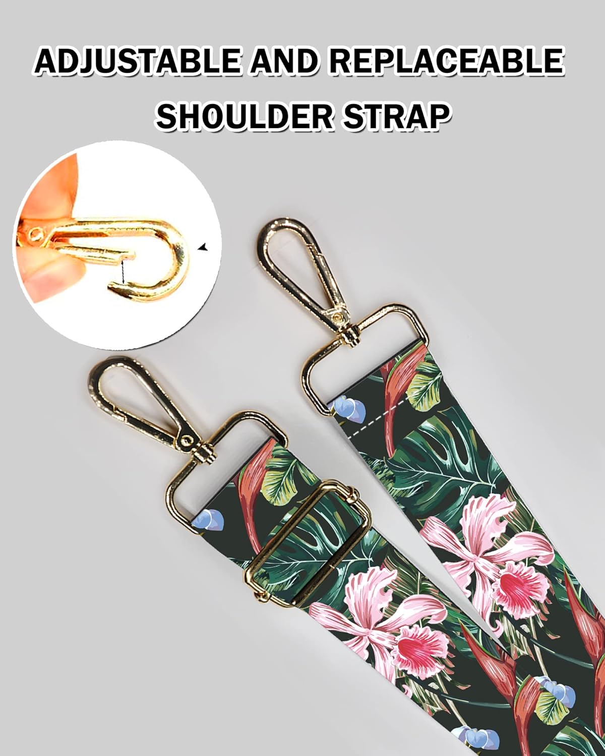 Wide Purse Strap Replacement Crossbody Handbag Shoulder Strap Adjustable Bag Straps Replacement - Image 3