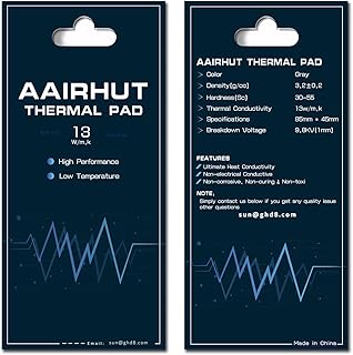 Aairhut Thermal Pad 13W/mK, 85x45x1mm Thermal Pad Silicone Cooling Pad Non-Conductive Thermal Limit Cap, with Double Autom…