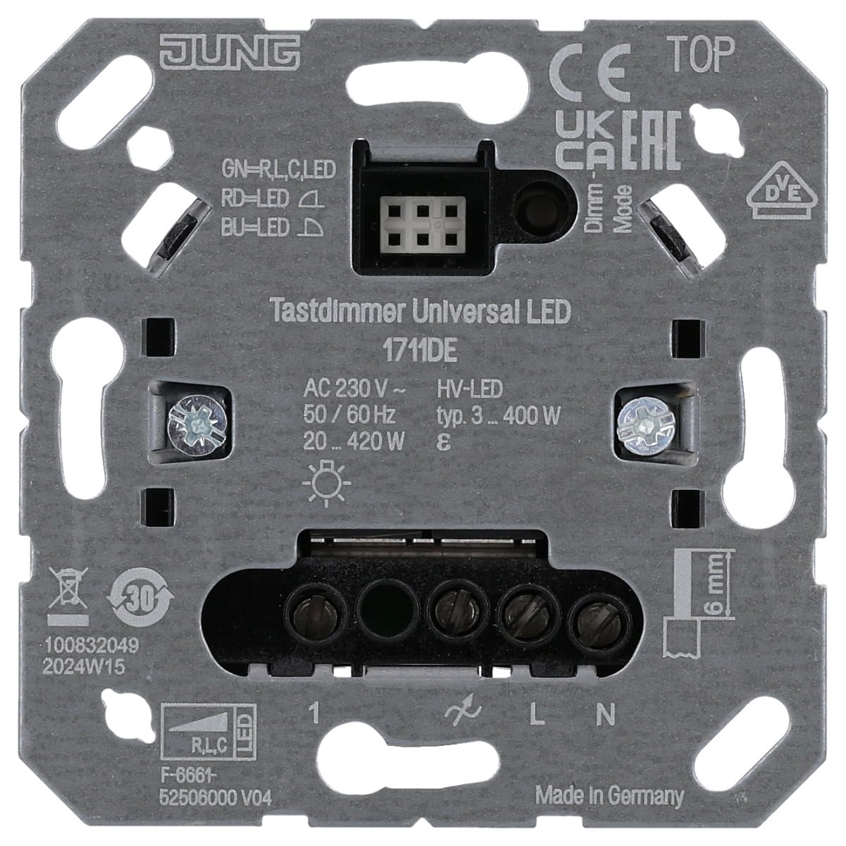 Jung Home Tastdimmer Universal LED + BTLS17102BFWW Taster 2-fach Alpinweiß Serie LS