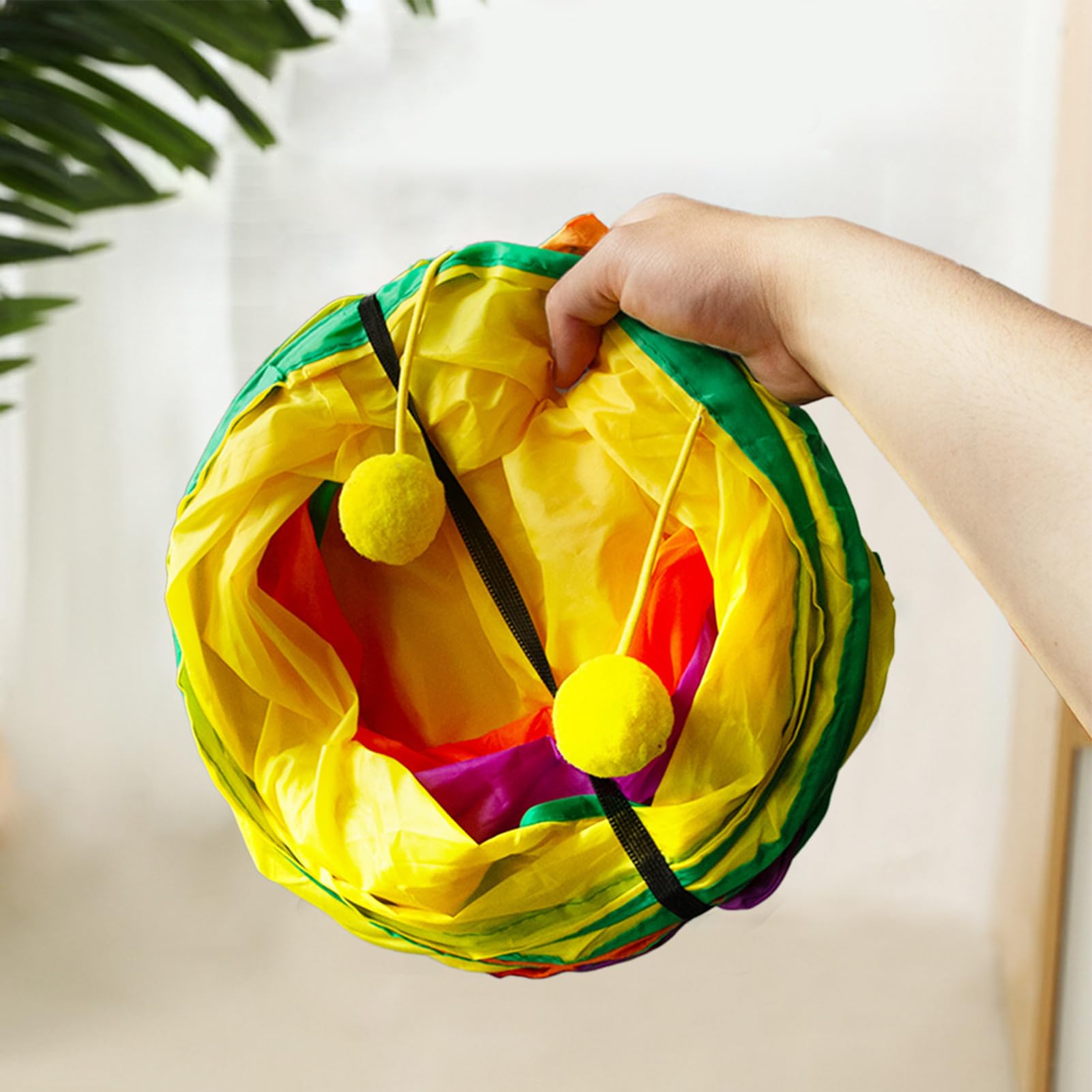 Tubo para gatos – para gatos de interior plegable | Casa con agujero con bola para juegos en casa y exteriores Accesorios para mascotas