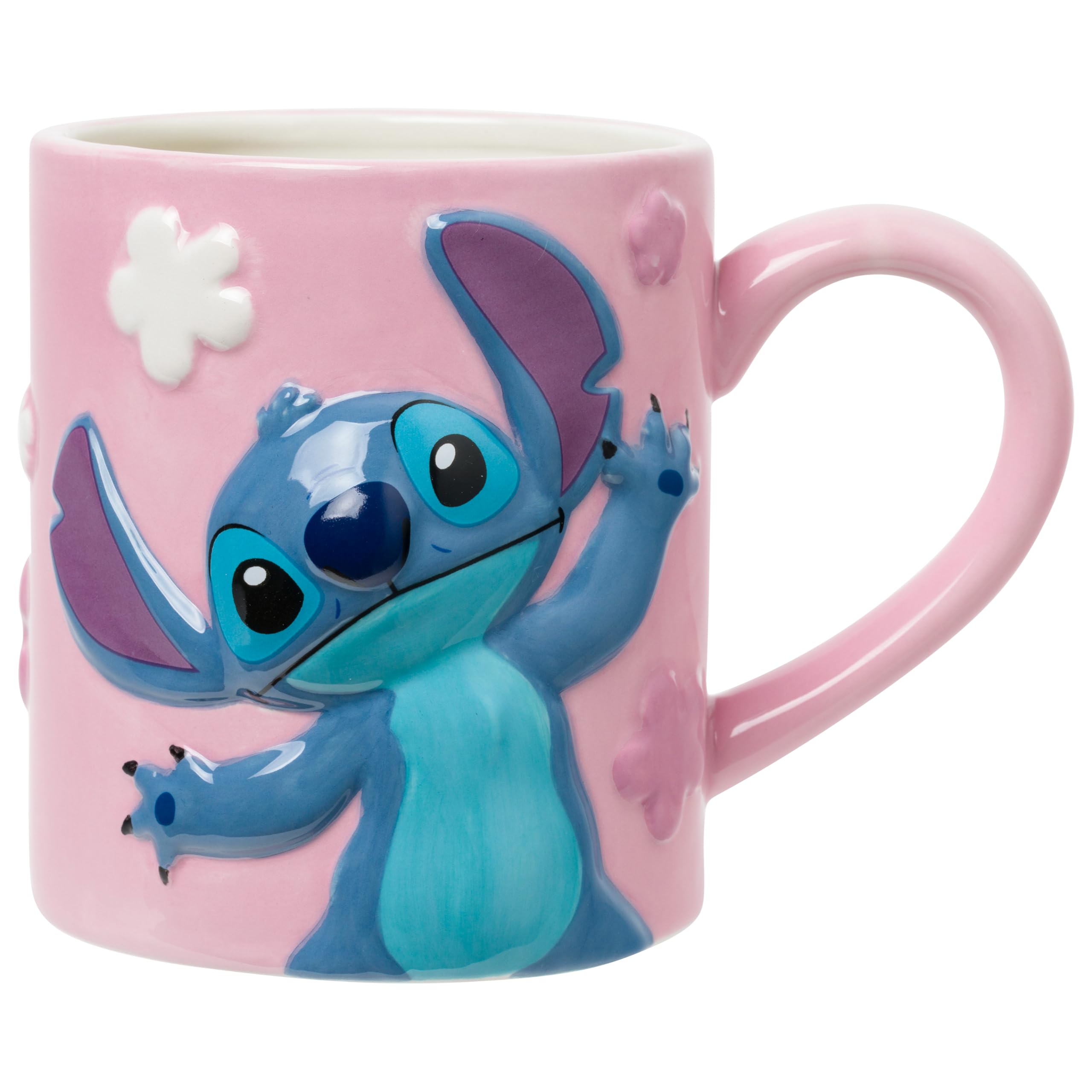 Silver Buffalo Disney Lilo and Stitch Angel Flowers, 3D Sculpted Mug, 20oz