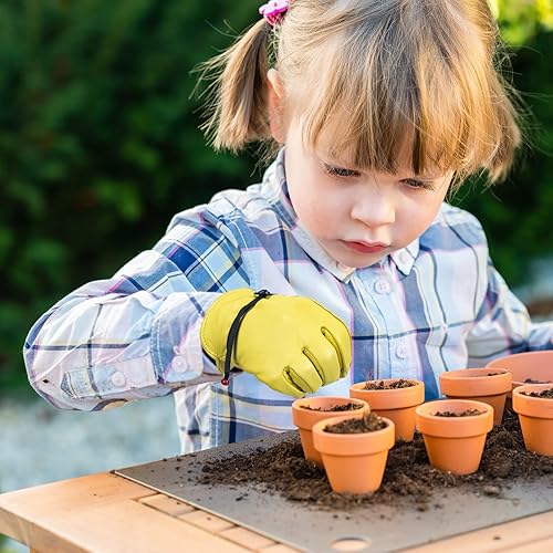 Miniatura 5 de Hocoi Moa Guantes de trabajo para niños pequeños de 2 a 12 años, guantes de trabajo de cuero para niños de piel de ovejapiel de vacuno