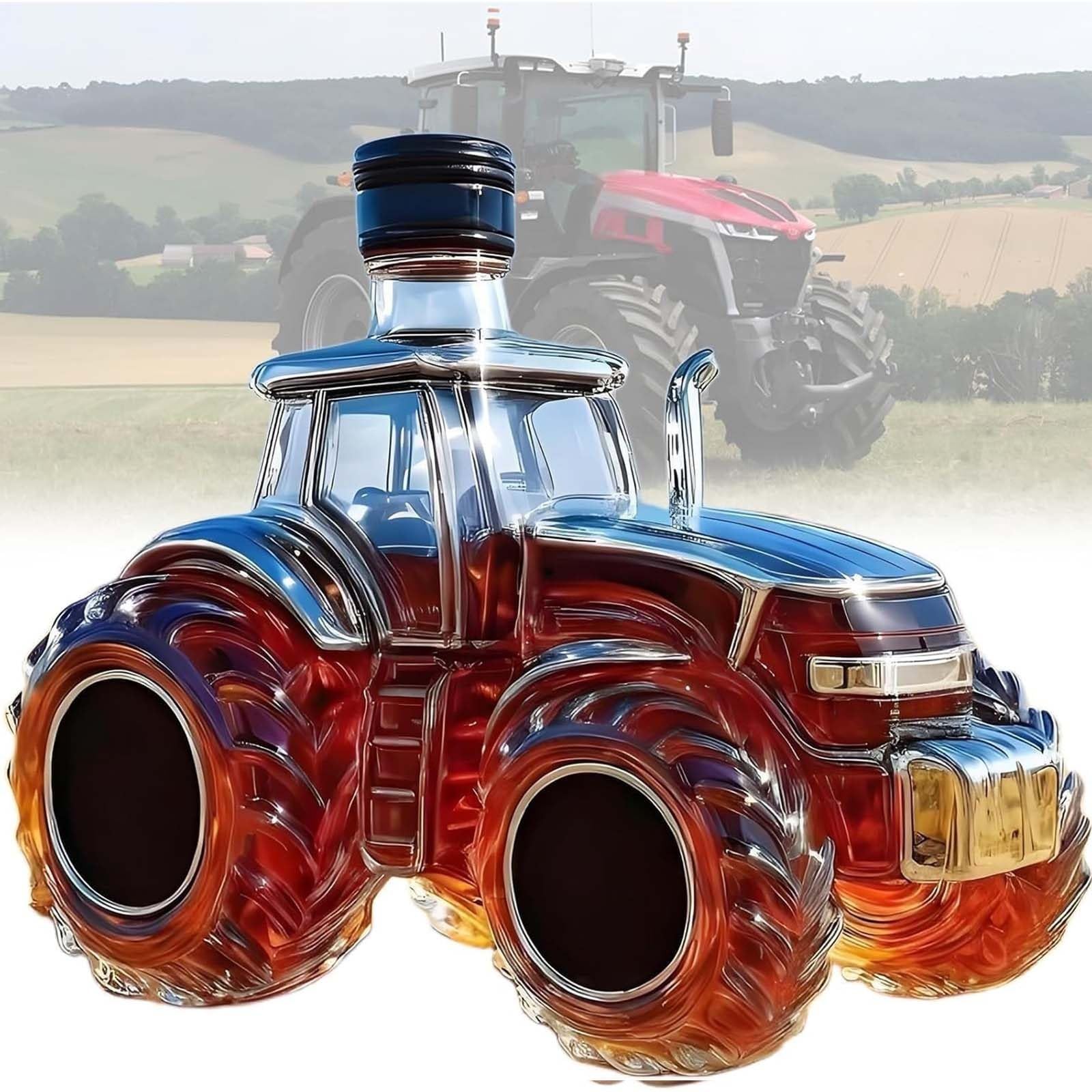 VHcgCGJ Animal-shaped decanter, 300ML Whiskey Decanter Bottle - Art Statue, 3D Tractor Wine Skulptur(B)