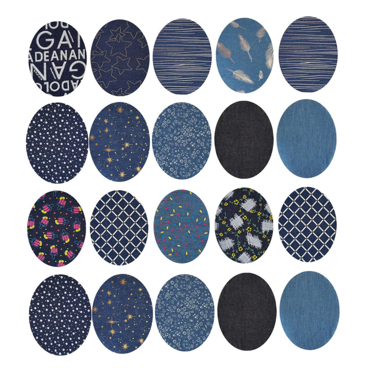 VILLCASE 3 Sets Denim-applikationen Zum Aufbügeln Von Patches Zum Nähen Oder Aufbügeln Von Kleidung. Hübsche Applikationen Für Kleidungszubehör Denim-aufkleber-design 20 Stück * 3
