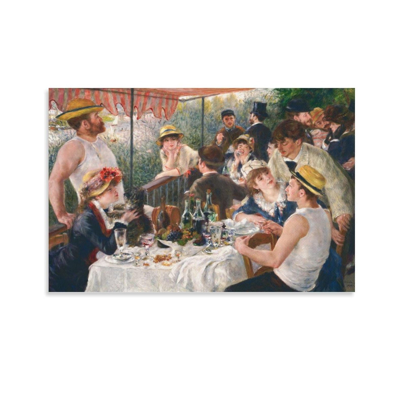 Luboyang Unframe Pierre Auguste Renoir, Luncheon Of The Boating Party (1880-1881) Art Poster; Canvas Print Poster Wall Art Decorative Painting; ; 20X30inch(50X75cm)