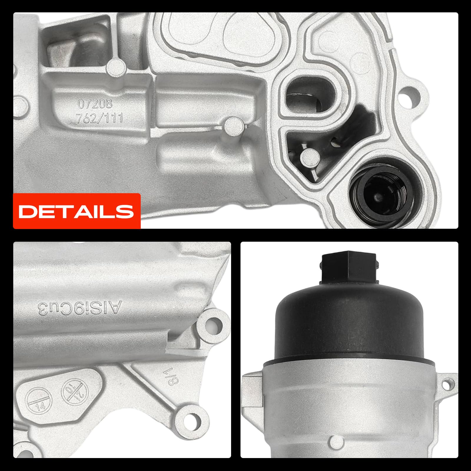 Frankberg Radiatore dell'olio Filtro dell'olio Benzina Compatibile con M.i.n.i R56 1.6L M.i.n.i Cabriolet R57 1.6L M.i.n.i R56 1.4L M.i.n.i Countryman R60 1.6L M.i.n.i Clubman R55 1.6L 11427583111