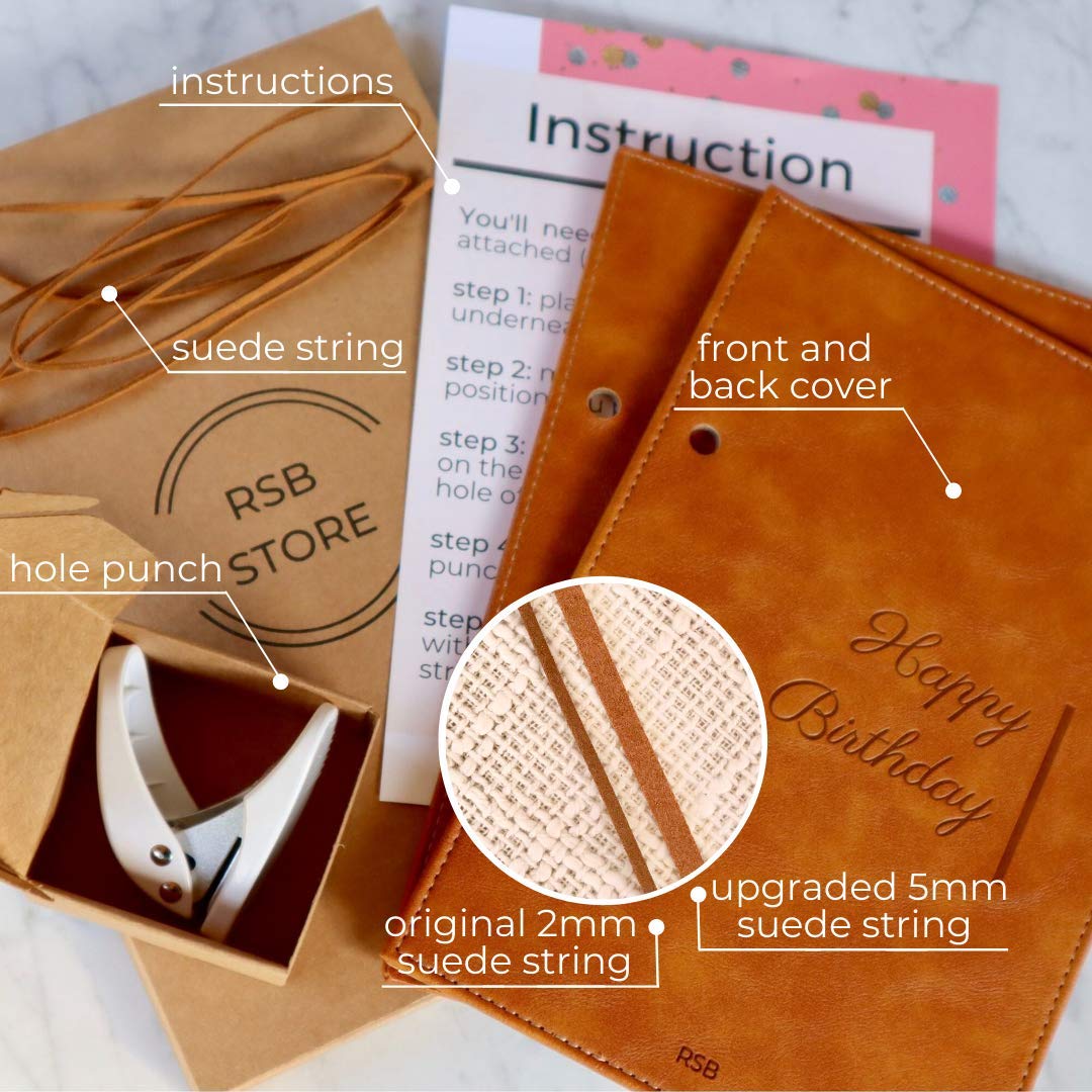 Kit organizer per biglietti di auguri, pelle vegana di alta qualità, trasforma i tuoi biglietti di auguri in un raccoglitore per biglietti di auguri per sempre, libro di biglietti di