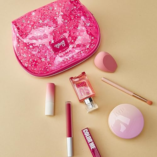 Miniatura 7 de MINISO Barbie Barrel bolsa de cosméticos, Rosa Rojo