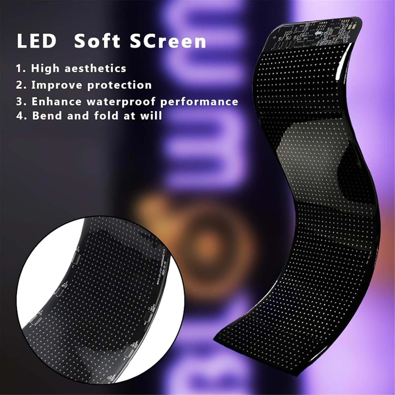 Occhi LED per Camion e Auto, Luci da Diavolo, Display Flessibile Programmabile, Fai da Te, LED Dinamici, Luce Colorata