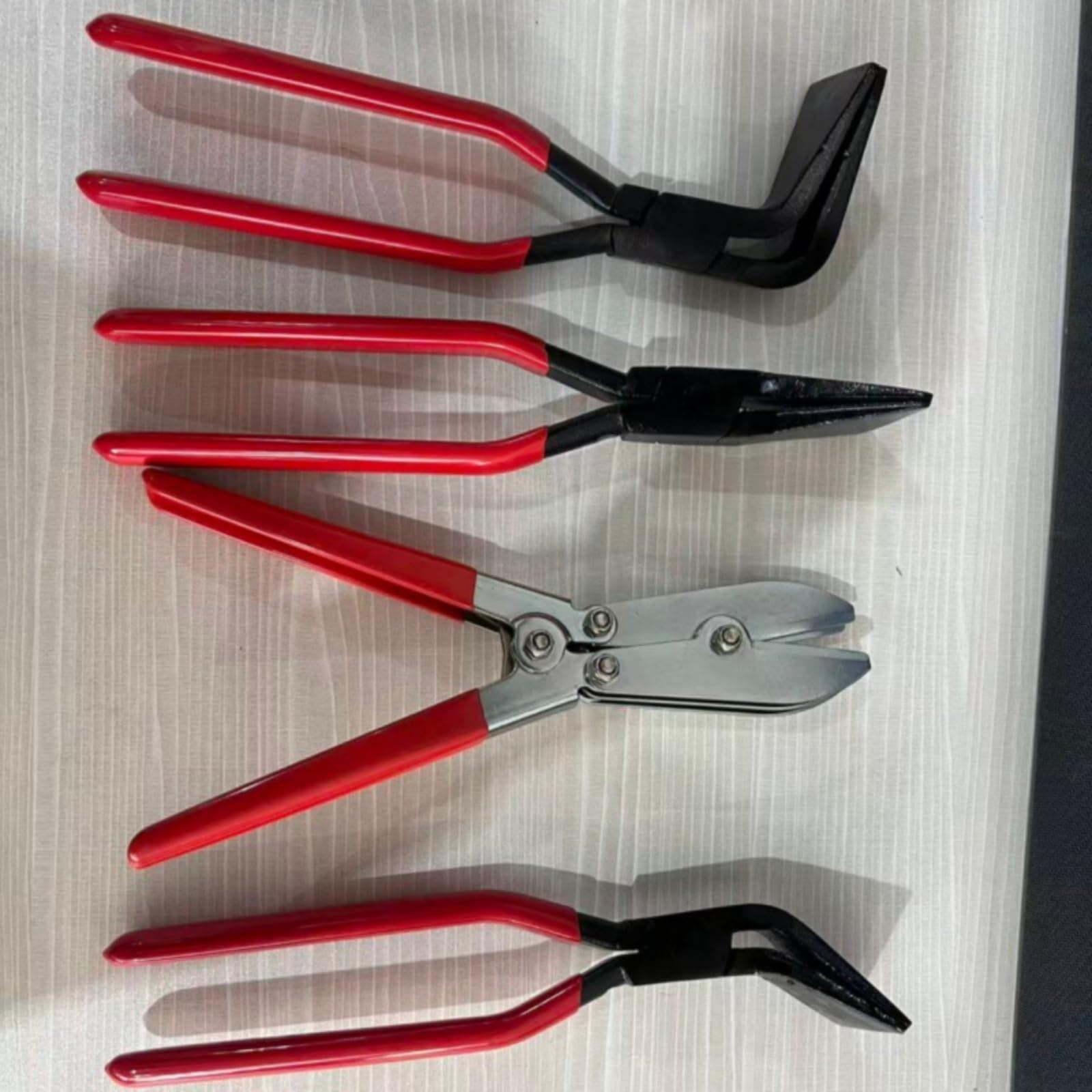 Gralara 4 Pieces Alicates Conformado Empuñadura Recubiertos Pinza Chapa Metálica Cabezas Anguladas Herramienta Manual