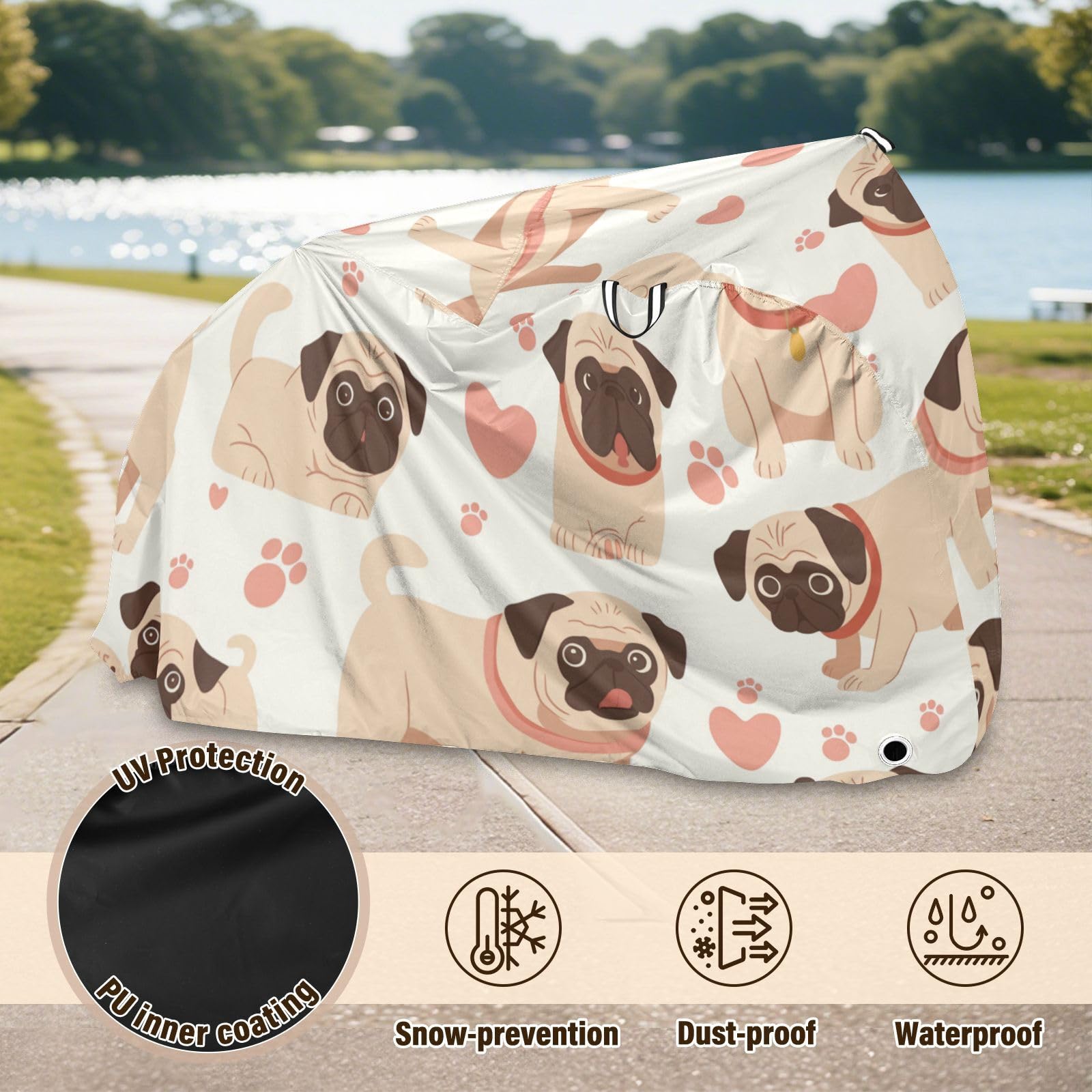 Housse de vélo imperméable avec trous de verrouillage - Résistante aux UV - Pour intérieur et extérieur - Convient à la plupart des cobertor para bicicletas para lluvia y sol