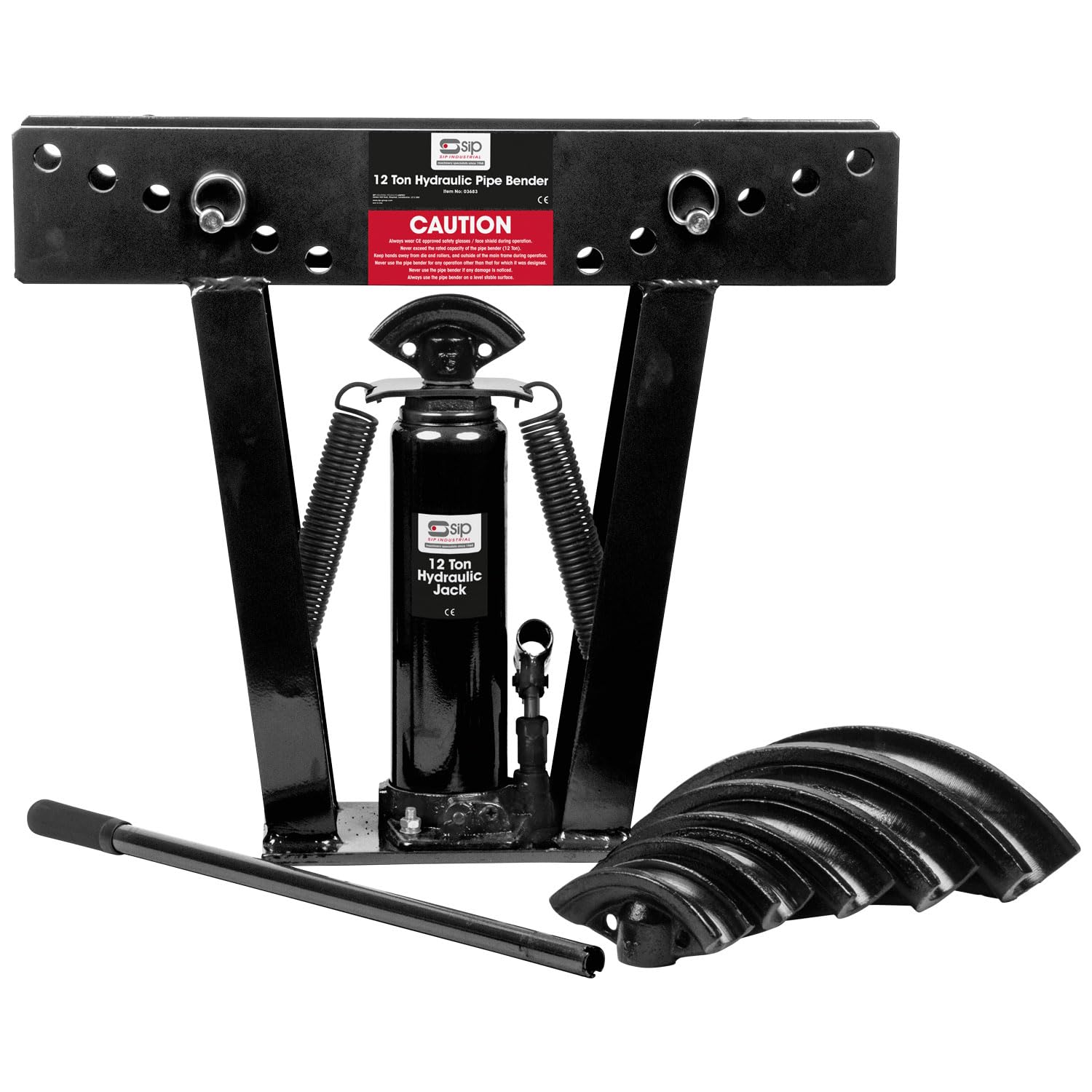 SIP 12 Ton Hydraulic Pipe Bender – Steel Metal Tube Bender with 6 Forming Dies