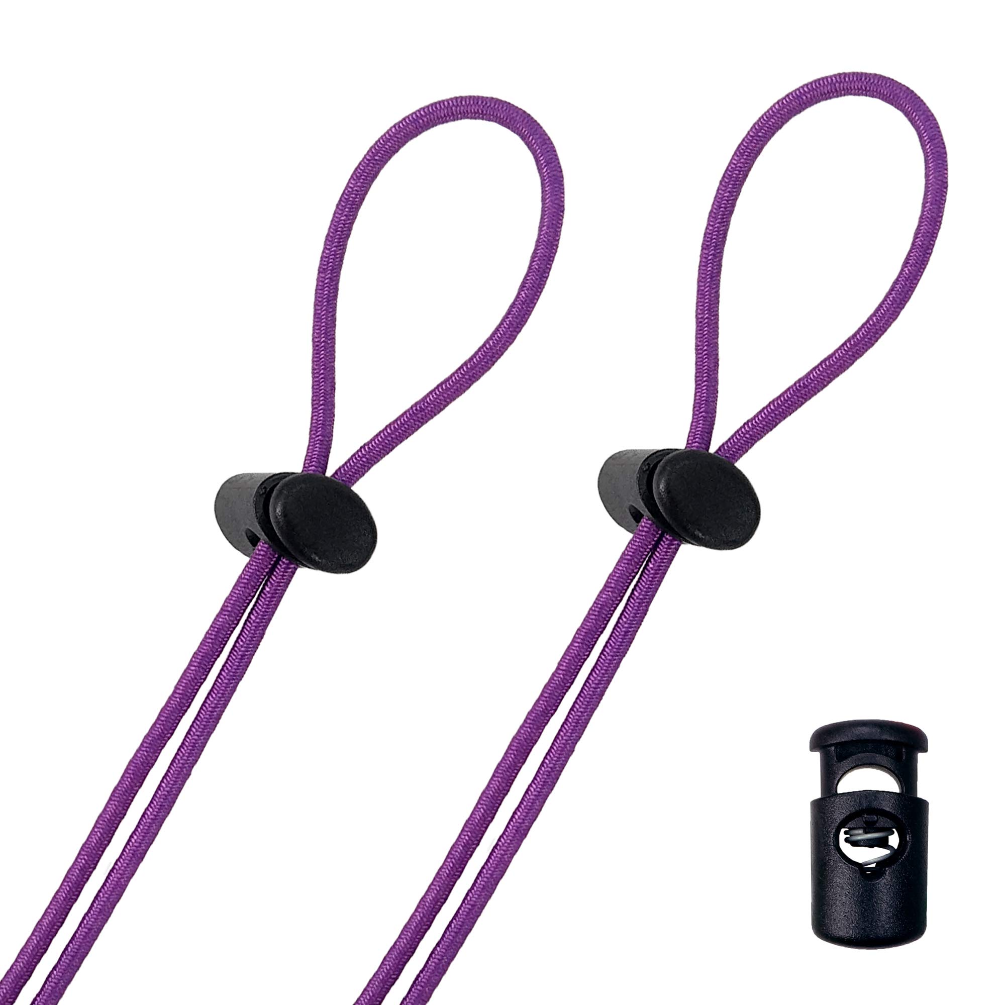 Flow Goggle Strap Kit (2-Pack) - Replacement Bungee Cord Straps for Swim Goggles (Solid Purple)