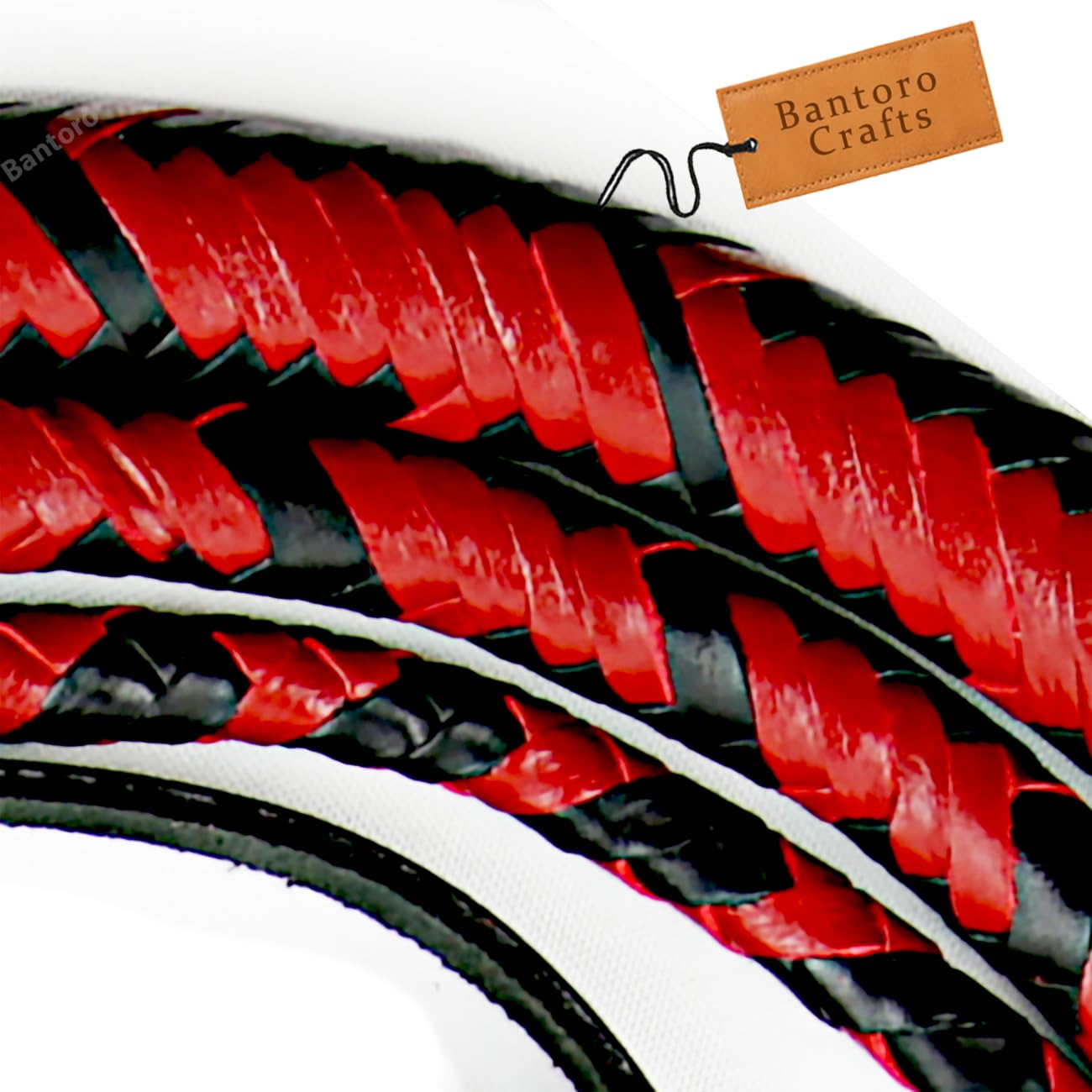 Nero e Rosso Pelle di Canguro Whip Equestre Frusta di Toro Pelle Robusto la Frusta Belly & Leather Bolster 16 Trecce Fili Pelle Intrecciata Bullwhip Fruste e frustini