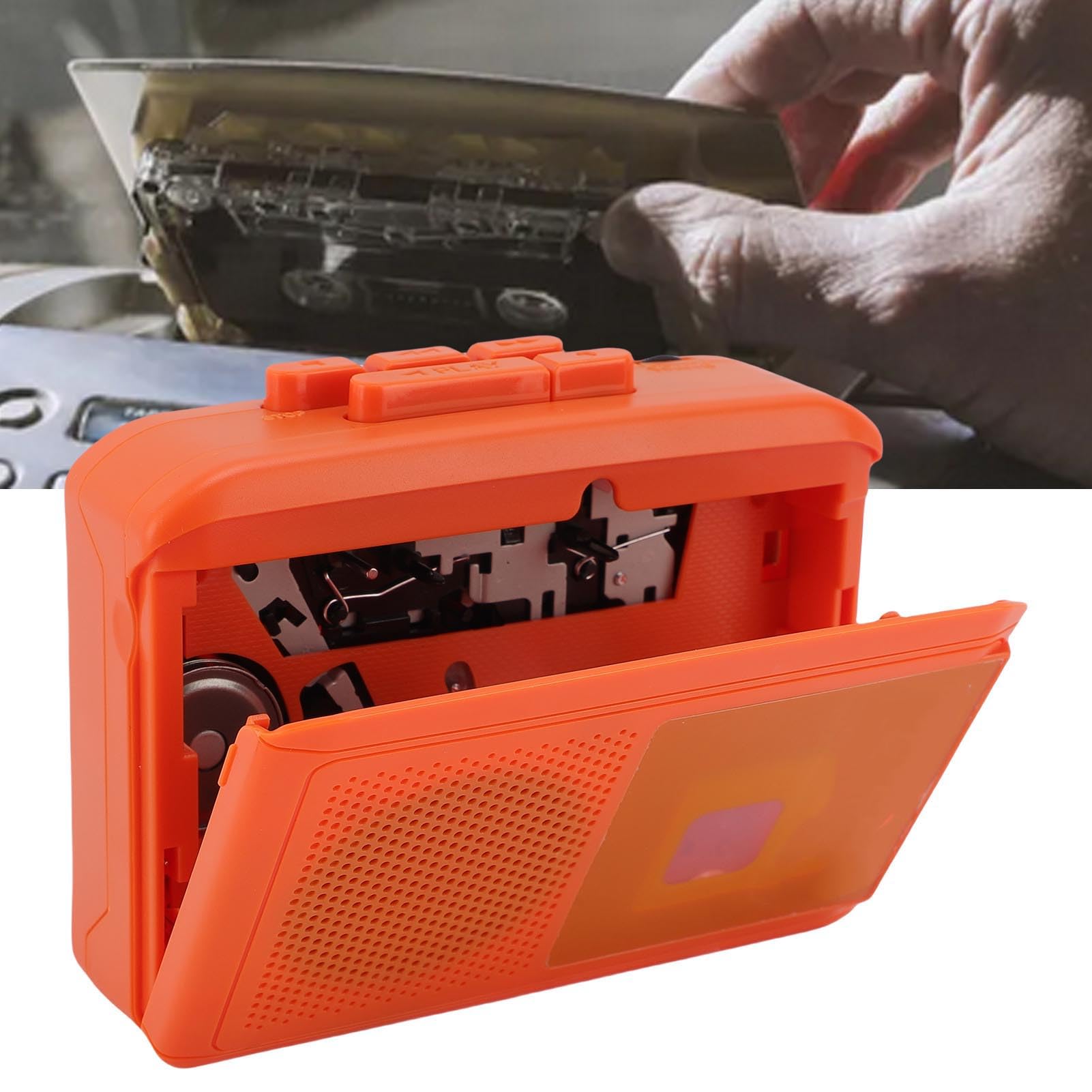 Cuifati Lecteur de Cassettes Portable, Magnétophone Vintage avec Rembobinage Rapide, Haut-Parleur intégré et Prise Casque, alimenté par 2 Piles AA ou USB C pour Une écoute Personnelle et