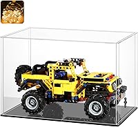 Vista 14 de LASOA Vitrina de acrílico – Pequeña caja de exhibición para coleccionables, figuras, recuerdos, escaparate transparente con base negra, contenedor