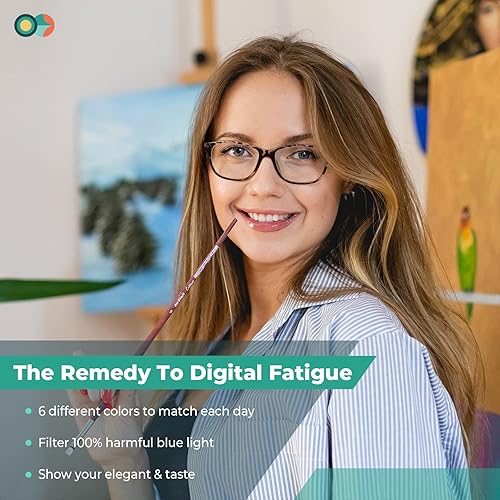 Miniatura 3 de Gaoye Gafas de lectura con luz azul para mujeres y hombres, lectores de receta, paquete de 6 lentes de computadora con bloqueo de luz azul