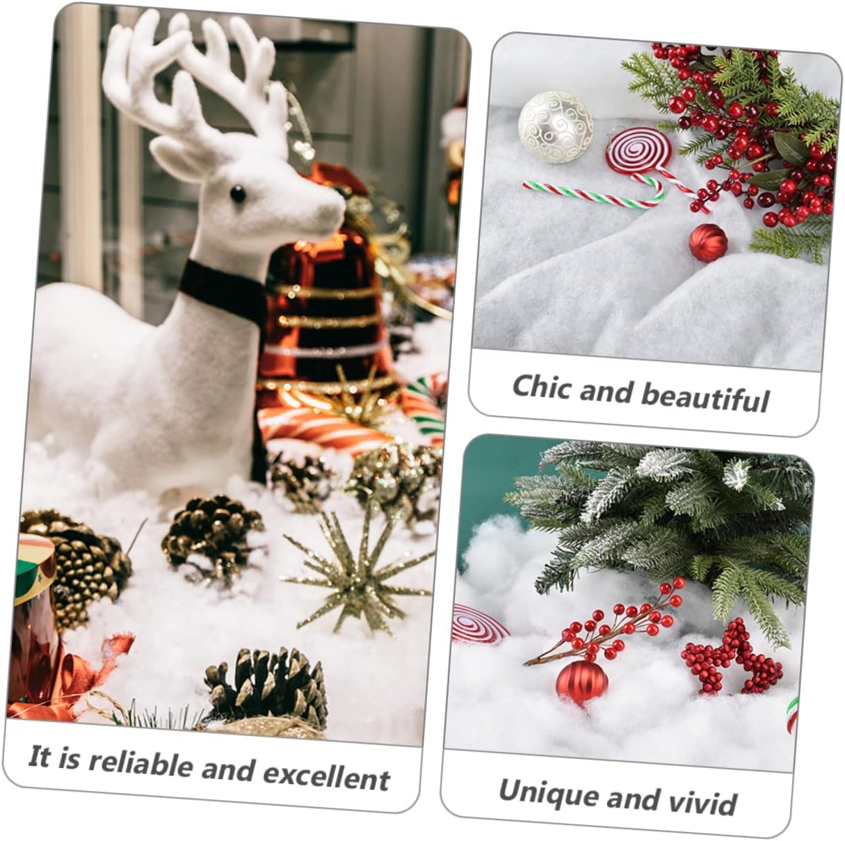 5pcs Christmas Artificial Snow Blanket for Holiday Indoor Decor Thick and Soft Snowy Blanket for Christmas Village Displays and Decorations