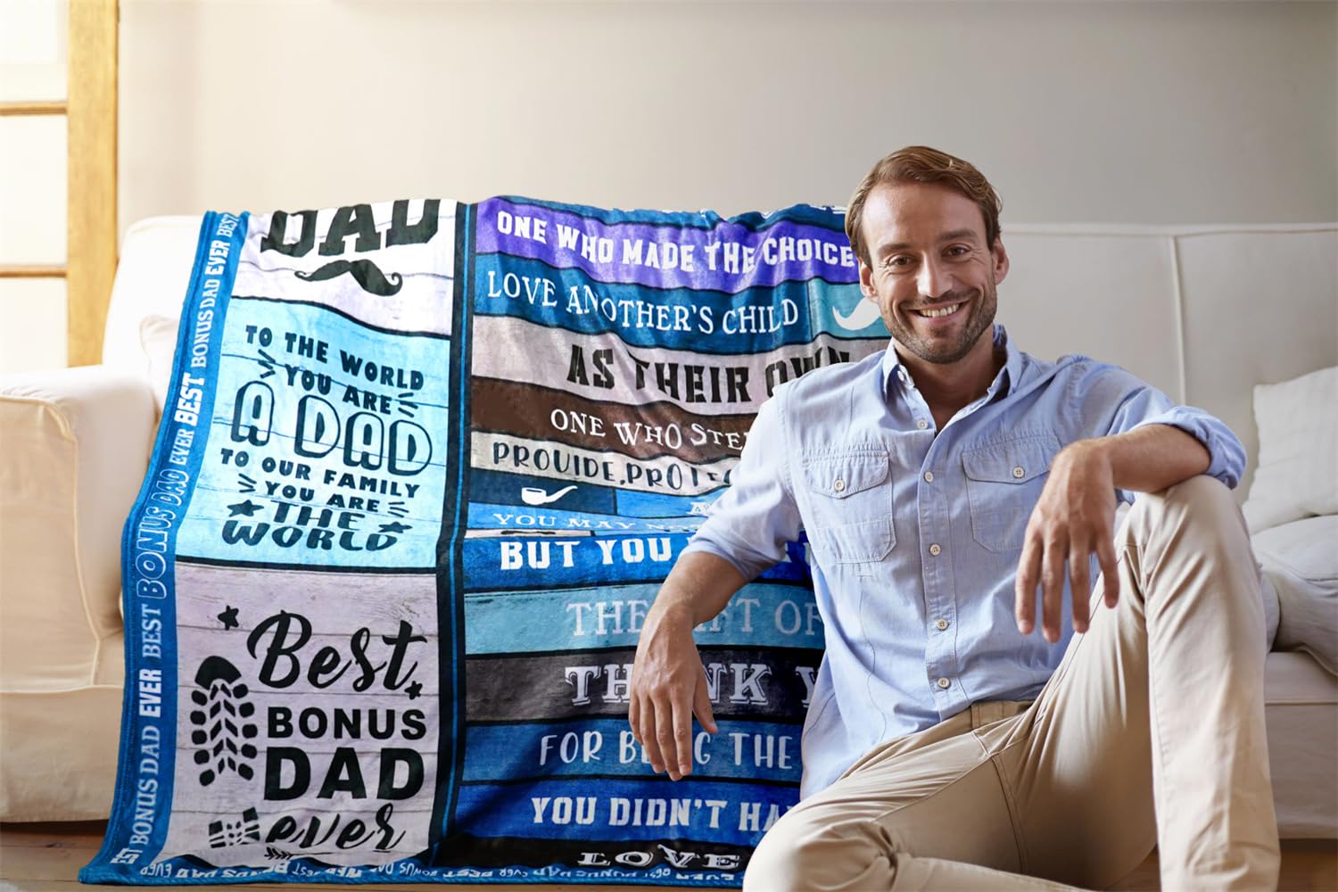 Superweiche Überwurfdecke Für Bonus-Papa - 152x203 Cm, Perfekt Als Geschenk Von Tochter Oder Sohn