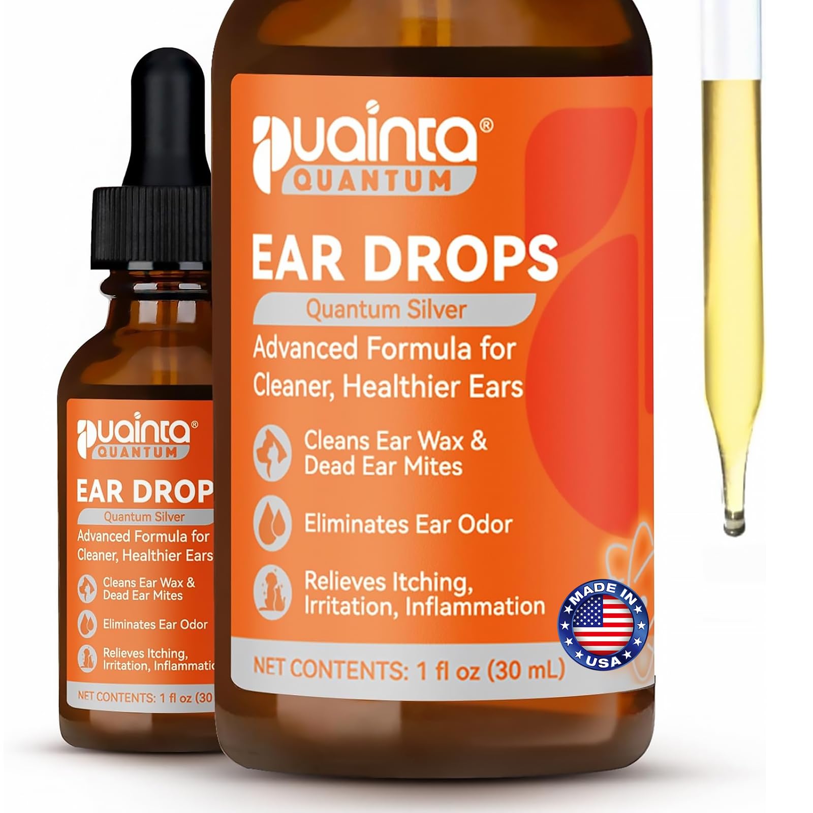 Dog Ear Cleaner Natural Dog Ear Drops and Infection Treatment Quantum Silver Dog Ear Cleaning Solution for Itching