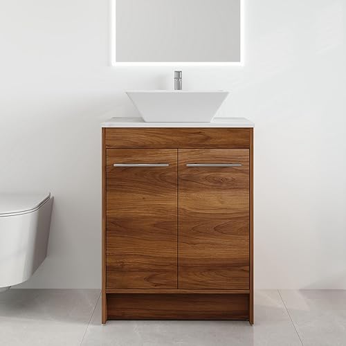 Miniatura 8 de Malwee Vanidad de baño independiente de 36 pulgadas con fregadero, tocador de baño de pie de 36 pulgadas, tocador moderno con 3 puertas y lavabo de