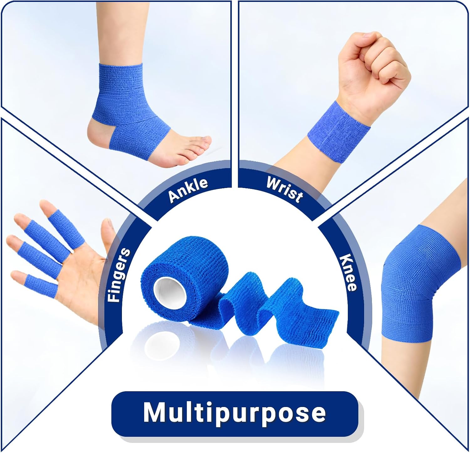 16 Rolls Self Adhesive Bandage, Blue, 2" x 5 Yards, Non-Woven image 4