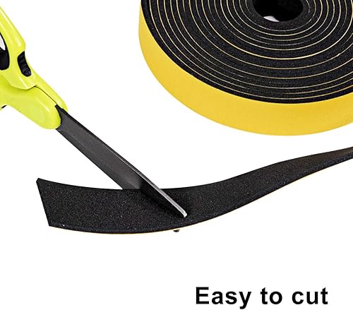 Miniatura 6 de TORRAMI Sello de puerta de 1 pulgada de ancho x 18 pulgadas de alto x 16.5 pies de largo, junta de aislamiento insonorizante de espuma (total 33