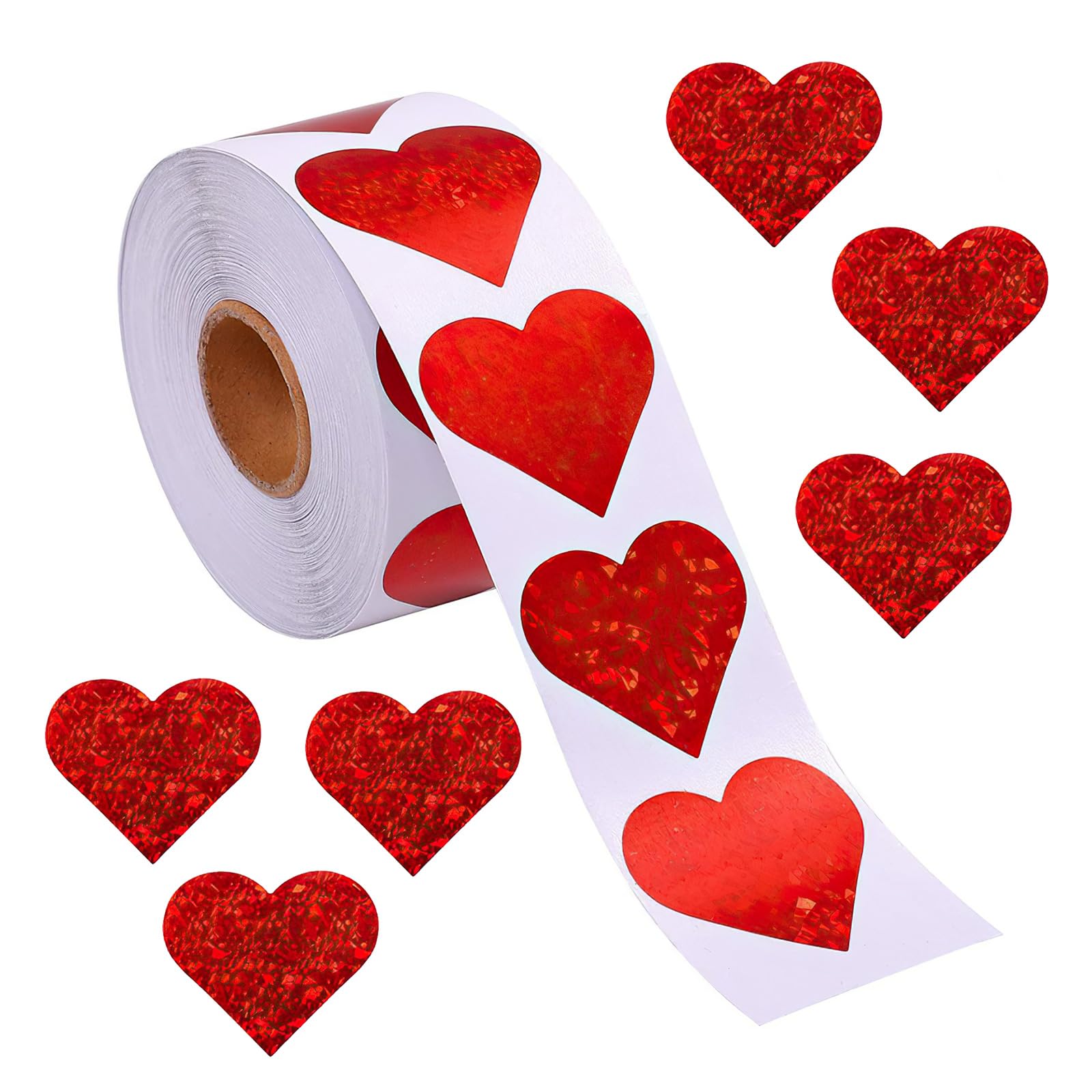 Czdtq Pink 500 Pcs Valentines Day Stickers, 1" Love Shape Labels, Red Heart Stickers Roll For Valentine's Day, Wedding, Birthday Decorations, Mother’s Days, Envelopes, Wedding, Crafting, Scrapbooking