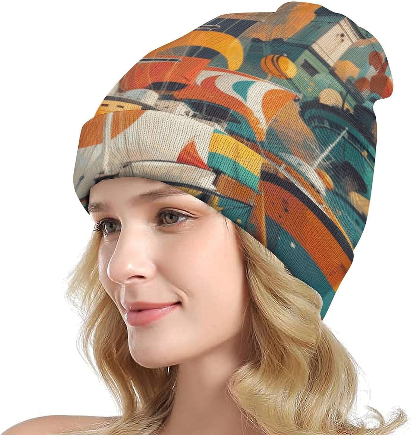 Colorful-Kangaroo Beanie Knitted Hat for Men Women Cute Knitted Skull-Cap Winter Warm Headwear Beanies